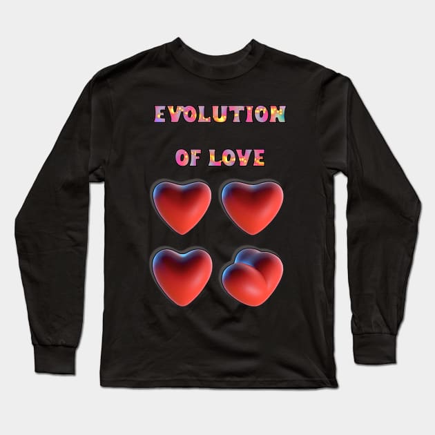 Evolution of love flat Long Sleeve T-Shirt by GraphGeek